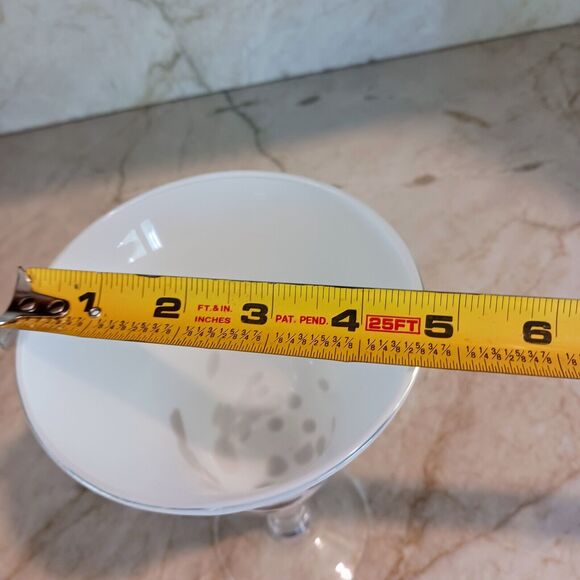 Murano Martini Drinking Glass Handblown WHITE BROWN Spots Art Deco Bareware VNT - Picture 10 of 11